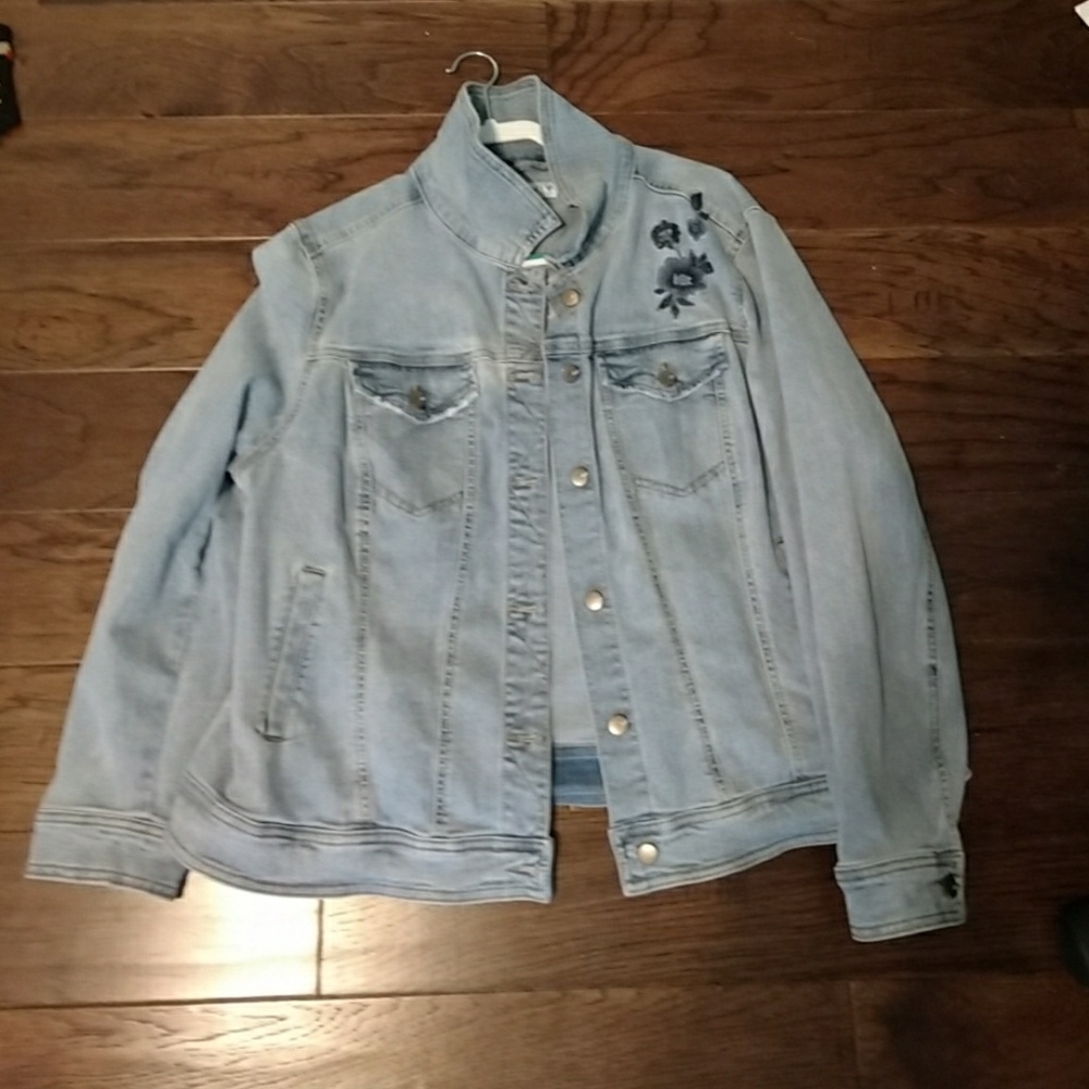 Womens floral jean jacket